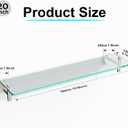 Glass Shelves for Bathroom,20-Inch Brushed Nickel Floating Bathroom Shelf Stainless Steel Tempered Glass Shelf Modern Shelves Wall Mounted