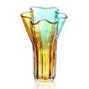  Blown Glass Vase for Flowers, Modern Ombre Glass Vase for Home Decor, Flower Vases Decorative | Table Centerpiece, Olive Plant, Wedding, Living Room, Bookshelf, Office, Entryway