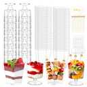 Amazon.com | 100Pcs Dessert Cups with Spoons&Cocktail Picks 5 Oz Mini Clear Plastic Parfait Shooter Cup Round Small Round Serving Goblet Disposable Appetizer Fruit Desert Bowl for Party Charcuterie Yogurt Pudding: Dessert Bowls