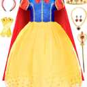Funna Costume Princess Dress for Toddler Girls with Accessories (3T, Yellow)