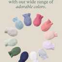 PurComfy SuperSoft Baby Mittens, Bamboo Viscose Infant Newborn Mittens for Girls Boys No Scratch Gloves 6 Pack (Rainbow Gem Blues)