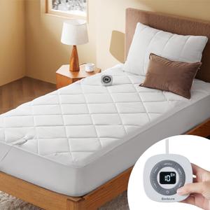 Bedsure Heated Mattress Pad Twin - Bed Warmer with Memory & Preheat Functions, 12-Hour Auto Off & 10 Heat Settings, Single Controller, Fast Heating, Brushed Electric Mattress Pad Twin, 39"x75"