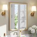 USHOWER Brushed Gold Bathroom Mirrors for Over Sink 22x30 Inch, Metal Framed Rectangle Vanity Mirror for Wall, Bedroom, Living Room, Entryway, Anti-Rust, HD Tempered Glass, Horizontal/Vertical