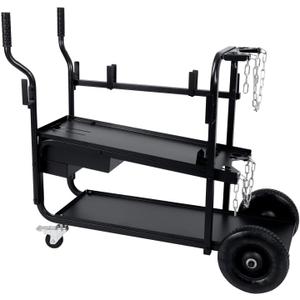 Low Profile Heavy Duty Welding cart with Locking Front casters and Large Rear Wheels with Full Size Gas Cylinder Capacity
