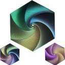 Fractal Fidget Hexagon, Kinetic Desk Spinning Toy, 35 Circles5.9x6.69in, Used for Anxiety Disorder ADHD, Adult Office Visual Illusion fingertip Toys, 1 pc (Yellow-Blue-Green)