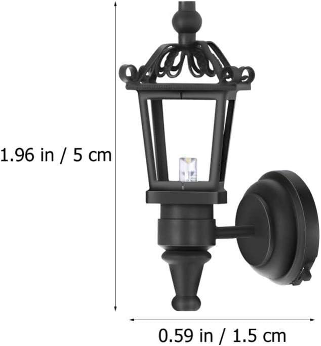 NUOBESTY Dollhouse Lights, 1 piece Miniature Dollhouse Wall Lamp 1:12 Scale Mini LED Light Battery Operated for DIY Doll House Furniture Accessories, Christmas House Decor