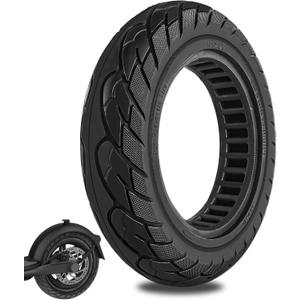 10 inch Solid Rubber Tire, 10x2.125 Tubeless Tyre for iScooter iPlus isinwheel S9 Max Gotrax G4/Xr/V2 Electric Scooter, 10x2/54-152 Puncture-Proof Explosion-Proof Wheel Black 1pc
