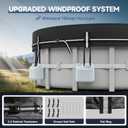 LXKCKJ 12 FT Round Pool Cover for Above Ground Pools, 420D Oxford | Waterproof 10000PA, 100MPH Windproof with 2 buckles and Ground nail set, 634N Tear-Resistant, UPF50+, 95% Evaporation Control