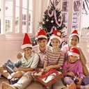 24 pack Non-Woven Red Cloth Santa Hat Christmas Caps for for Adults and Children