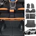 powoq Floor Mats Compatible with 2020-2025 Subaru Outback Cargo Liner TPE Backrest Mat Replacement for 2020-2022 2023 2024 2025 Subaru Outback Accessories(Upgrade Trunk Mat+Backrest Mat+Floor Mat)