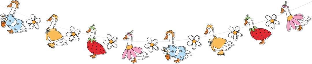Silly Goose Floral Garland Banner for Silly Goose Baby Shower and Goose Theme Birthday Party Decoration