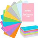 Geyee 100 Pcs Clasp Manilla Envelopes 6 x 9 Inch Gummed Colored Envelopes for Storing or Mailing for Home Office Business Supplies(10 Colors)