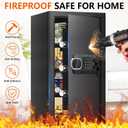 6.1 Cuft Heavy Duty Fire Security Home Safe Box, Large Floor Safe with Digital Keypad & Key Lock, Fire Proof Safes for Home with Three Removable Shelf, Anti-theft Fire Safes for Money, Cash, Documents