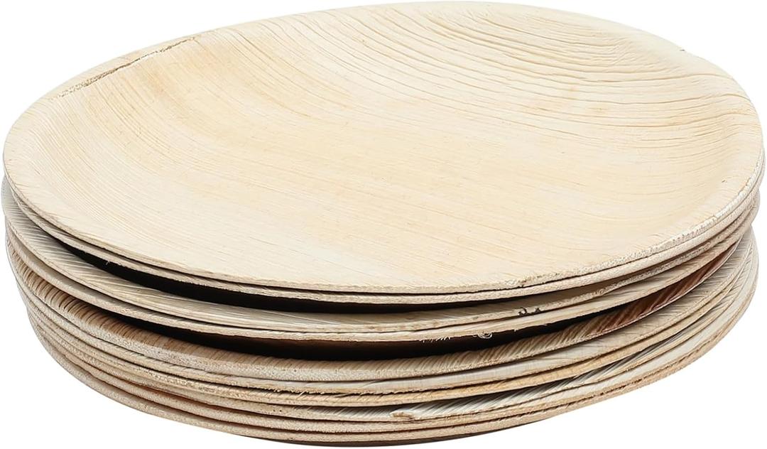 3pcs Palm Leaf Plates Assorted Storage Trays for Snacks Desserts for Parties Gatherings and Home Use Round Dinnerware