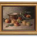 Gold Framed Wall Art Vintage Harvest Apples Still Life Canvas Art Farmhouse Fruits Picture Wall Decor Antique Prints Rustic Paintings Country Artwork for Bedroom Bathroom Living Room 16x24 Inch