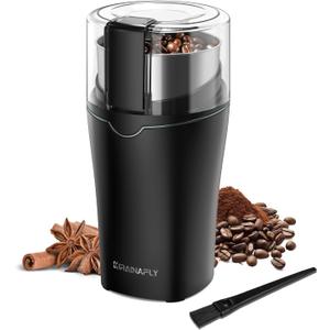 Coffee and Spice Grinder, Espresso Grinder for Home Use, Stainless Steel Blade and Removable Cup, Multi-functional for Coffee Beans, Spices and More,Gray