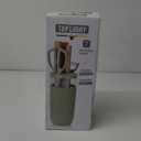 Knife Set, 7-Piece Kitchen Knife Set with Sharp Chef and Meat Knives, Anti-Rust Utility Knives Set for Kitchen, Kitchen Knife Block Set Green