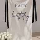 Tingjoo 27 78 Inch Happy Birthday Fabric Banner Long Birthday Party Decorations Backdrop Coquette Rustic Photo Props Sign with Bow Hanging String for Party Indoor Outdoor Yard Wall Decor(Black)