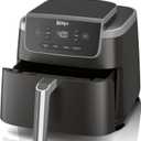 Ninja Air Fryer Pro 4-in-1 with 5 QT Capacity, Air Fry, Roast, Reheat, Dehydrate, Air Crisp Technology with 400F for hot, 120 Volts, Nonstick Basket & Crisper Plate, Grey, AF141 (Black)