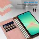 ZZXX for Samsung Galaxy A26 Wallet Case with [RFID Blocking] Card Slot Stand Strong Magnetic Leather Flip Fold Protective Phone Case for Samsung Galaxy A26 Case Wallet(Rose Gold-6.7 inch)