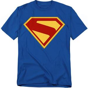 Popfunk Superman Supergirl New Logo Unisex Adult T Shirt (Blue, M)