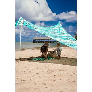 Neso Tents Grande Beach Tent, 7ft Tall, 9 x 9ft, Reinforced Corners and Cooler Pocket(Swells)