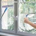 6.5 Feet Window Cleaning Kit with Extension Poles, Window Cleaner Tool with 14 Silicone Squeegee, 14 Microfiber Scrubber & Cloth, Window Washing Equipment for Indoor/Outdoor Windows