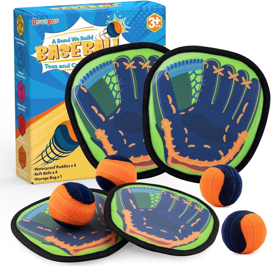 Toss and Catch Ball Game Kids Toys for 3 4 5 6 7 8 Year Old Boys Girl Birthday Gift, Outdoor Games Yard Play Beach Pool Toys for Kids Age 4-8 8-12 Toddler Baseball Glove