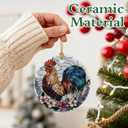 2 x Colorful Rooster Ornament | Farmhouse Christmas Ornaments, Hanging Ornaments for Tree, Christmas Decorations, Holiday Decor Gift | Gifts for Chicken Lover, Farmer | Chicken Themed Gifts, Gift Exchange