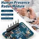 3 PCS LD2410C Sensor Module HLK-LD2410 Human Presence Radar LD2410 Millimeter Wave Radar Sensor Module Non Contact 24GHz ISM Band Serial Port IO Level Output