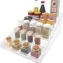 WUIVIUT Spice Rack Organizer For Cabinet, Acrylic Tier Spice Shelf Can Storage Organizer for Kitchen Pantry Countertop (6 Tier - inner width 2'')