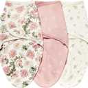 insular Baby Swaddle Wrap, Swaddle Blanket for Newborn and Infant, Adjustable Swaddling Set for Boy and Girl, Soft Cotton Baby Sleep Sack 3 Pack, Floral, Small(0-3 Month)
