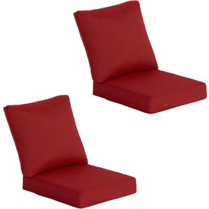 23.5"x25" Outdoor Deep Seat Patio Cushions Set of 2, Deep Seat Bottom Resilient Foam Filling Water-Resistant Stain-Resistant UV Resistant Weather Resistant with YKK Zippers,Chill