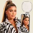 Larsa Pippen - LARSA Light - LED Selfie-Light with Clip & Glass Mirror - Rechargeable for Phone or Camera - 142 LEDs-Adjustable Brightness - Ideal for Makeup, TikTok, Content Creators