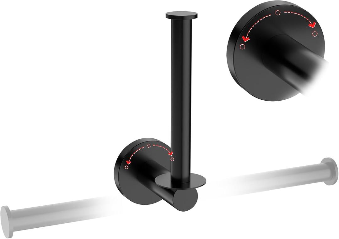 Toilet Paper Holder Matte Black Horizontal&Vertical 180 Degree Rotatable Three-Position Adjustable Tissue Holders Roll Holder Hangers Toilet Paper Stand SUS201 and Zinc Alloy Modern Wall Mounted