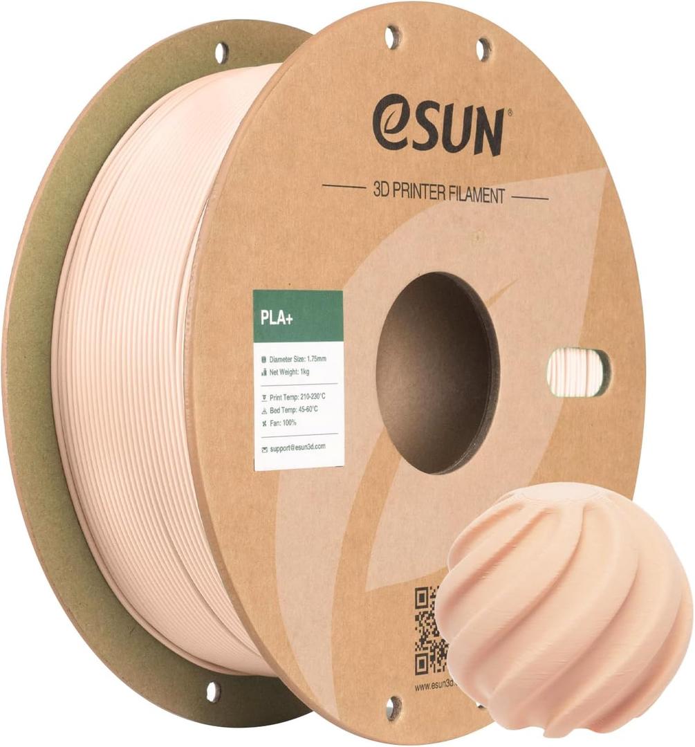 eSUN PLA+ Filament 1.75mm 1KG, 3D Printer Filament PLA Plus Dimensional Accuracy +/- 0.03mm, 2.2lbs Cardboard Spool 3D Printing Filament, Fits for Most FDM 3D Printers, Beige