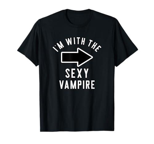 Couples Halloween Costume Shirts I'm With The Sexy Vampire T-Shirt, Small