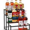 Coffee Syrup Rack Organizer, 3-Tier 12 Syrup Bottles Holder Stand for Coffee Bar, Liquor Bottle Display Shelf Bar Shelf Stand Countertop Rack for Syrup, Wine, Spice