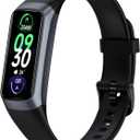 Fitness Tracker Activity Tracker Smart Watch 1.10''AMOLED Touch Color Screen, Smart Watch with 24/7 Blood Oxygen Heart Rate, Sleep Monitor, IP68 Waterproof, Step Counter Health for Women Men (Black)