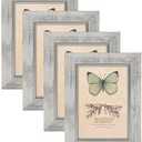 XUANLUO 5x7 Picture Frames Set of 4 Rustic Retro Photo Frame with HD Plastic Cover for Wall Mount and Tabletop Display Family Friends Wedding Gift