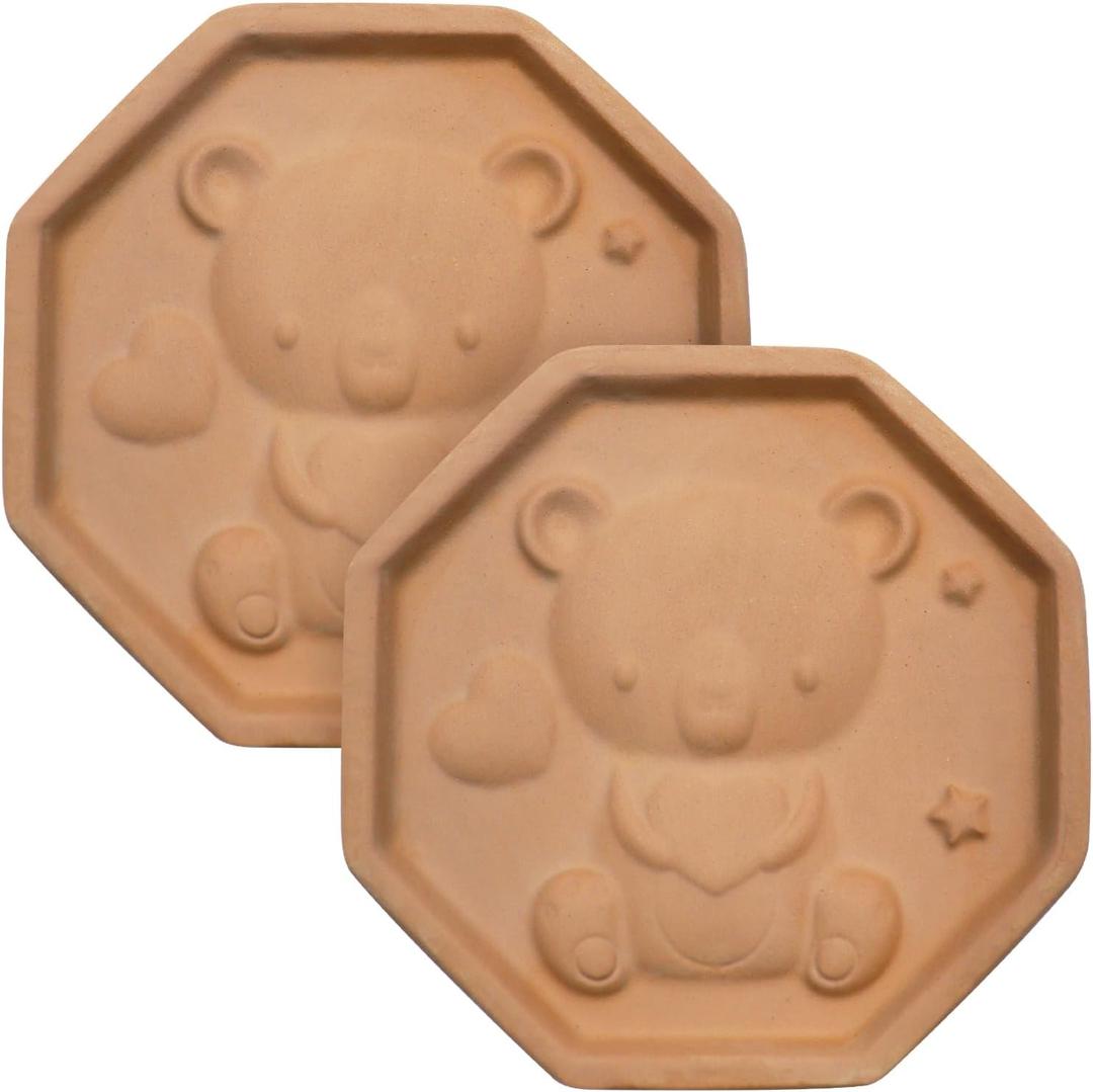 2 PCS Brown Sugar Keeper Saver Terracotta Brown Sugar Bear Softener Terra Cotta Brown Sugar Saver Disc Stone for Food to Keep Soft or Dry