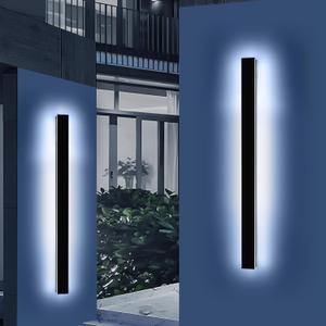 Mikeru 57" 2Pack Outdoor Wall Sconce 6000K Cool White - IP65 Waterproof Black Exterior Light, Hardwired Wall Mounted Fixture for Porch, Patio & Entryway | Non-Dimmable Weatherproof Design