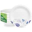 Paperjoy Ultra Paper Plates 10 Inch For Everyday Use,50 Count Disposable Plates For All Occasions ，Soak Proof, Cut-Proof,Microwaveable,Heavy-Duty Round Dinner Plates For Parties and Daily Use, Pack Of 2