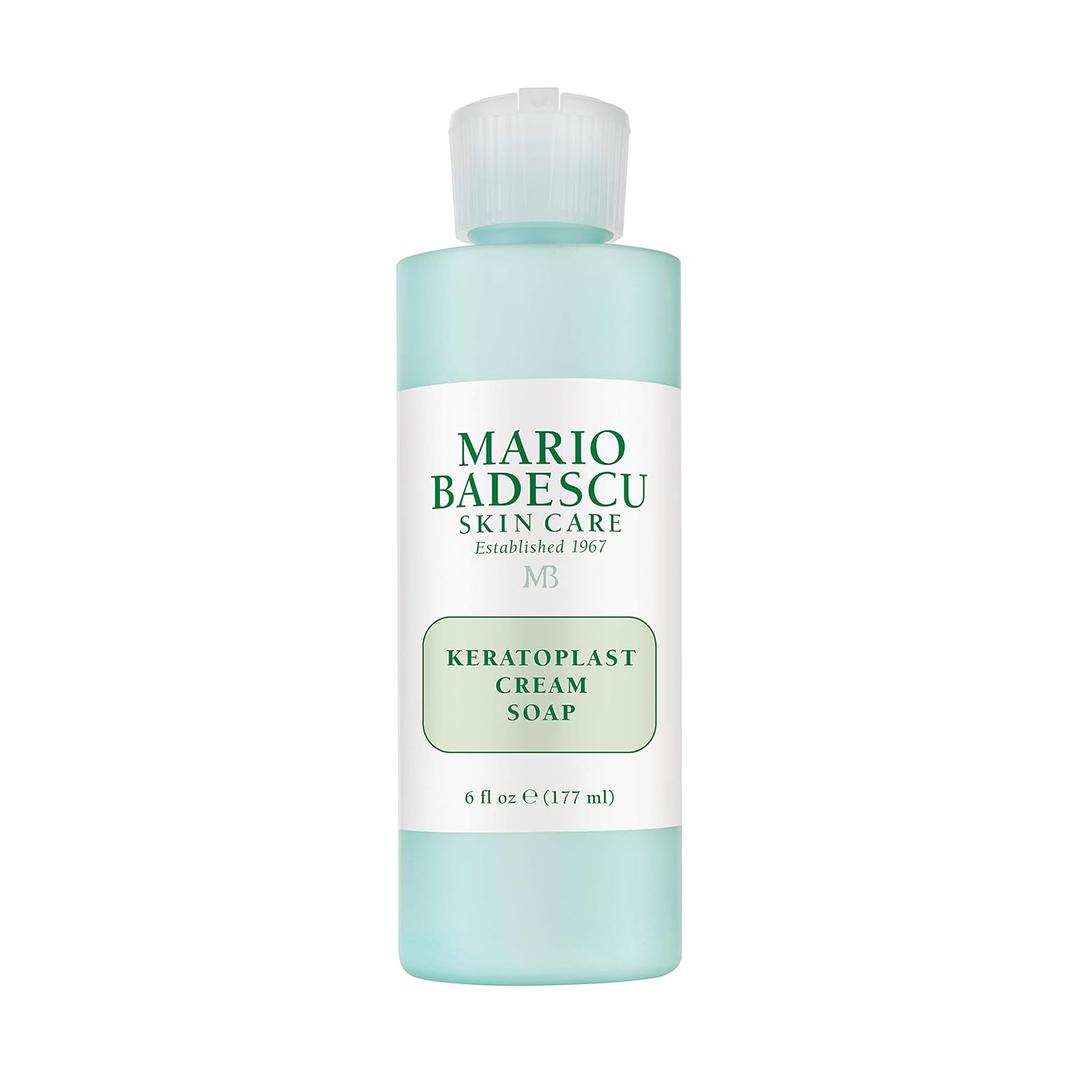 Mario Badescu Keratoplast Cream Soap with Glycerin - Gentle, Oil-Free and Non-Drying Exfoliating Face Wash for Women and Men - Creamy BHA Exfoliant Facial Cleanser and Makeup Remover (6 Fl Oz (Pack of 1))