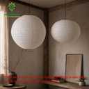 Linen Hanging Lamp Shades Round Can replace paper lantern,24 INCH & 20 IN, 24"+20" 2pcs