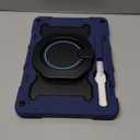 ROISKIN Case for Samsung Galaxy Tab S10 Lite &S10 FE S9 FE 10.9"/S9 11 Inch for Kids -with HD Screen Protector, 360 Rotating Kickstand/Handle, Shoulder Strap, Pen Holder, Heavy Duty Military Grade (Navy Blue)