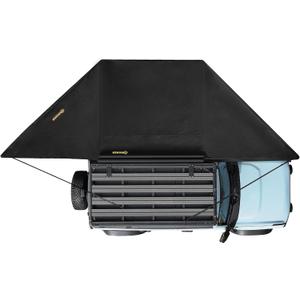 BUNKER INDUST 180 Degree Awning Free Standing, Vehicle Overland Awning Built-in LED Light - Three Colors, Car Driver Passenger Side, Waterproof Wind Resistant for SUV Van Truck Camper (black)