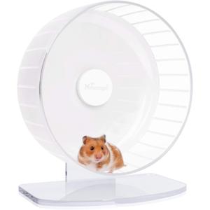 Niteangel Super-Silent Hamster Exercise Wheels: - Quiet Spinner Hamster Running Wheels with Adjustable Stand for Hamsters Gerbils Mice Or Other Small Animals (L, White)