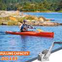500lbs Capacity Boat Trailer Winch Small Hand Winch Without Cable,Ratio 4.1:1 Gear Crank Strap Gear Winch One-Way Ratchet Manual Operated