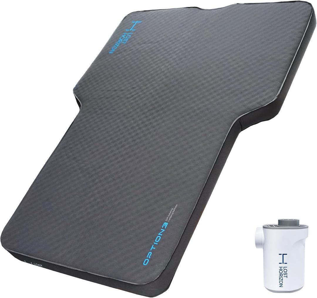 LOSTHORIZON Camping Air Mattress with Foam for Rivian R1S, Self Inflating Sleeping Pad with Air Pump, 4.5" Thick, R-Value 13